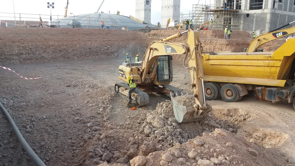 Civil earthworks in a large energy infrastructure project
